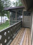 screened in porch overlooking lake